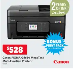 2nds World Canon PIXMA G4680 MegaTank Multi-Function Printer offer