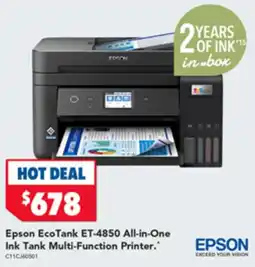 2nds World Epson EcoTank ET-4850 All-in-One Ink Tank Multi-Function Printer offer