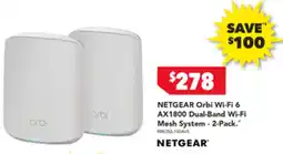 2nds World NETGEAR Orbi Wi-Fi 6 AX1800 Dual-Band Wi-Fi Mesh System - 2-Pack offer