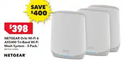 2nds World NETGEAR Orbi Wi-Fi 6 AX5400 Tri-Band Wi-Fi Mesh System - 3-Pack offer