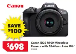 2nds World Canon EOS R100 Mirrorless Camera with 18-45mm Lens Kit offer