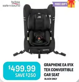 Baby Kingdom GRAPHENE EA IFIX TEX CONVERTIBLE CAR SEAT BLACK ONLY offer