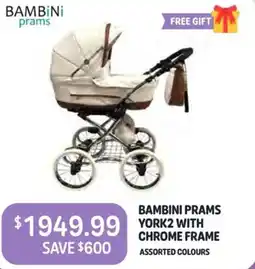 Baby Kingdom Bambini prams chrome frame assorted colours offer