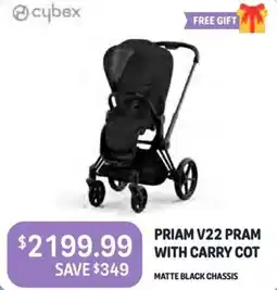 Baby Kingdom Priam v22 pram matte black chassis offer