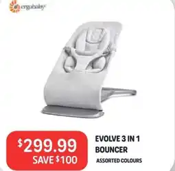 Baby Kingdom Ergobaby evolve 3 in 1 bouncer assorted colours offer