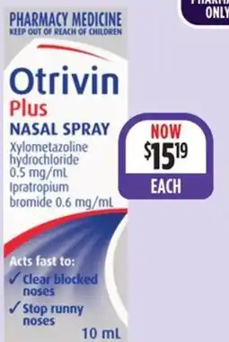 Wizard Pharmacy OTRIVIN Nasal Spray & Plus Nasal Spray offer