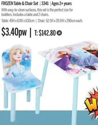 Chrisco Hampers Frozen Table & Chair Set offer