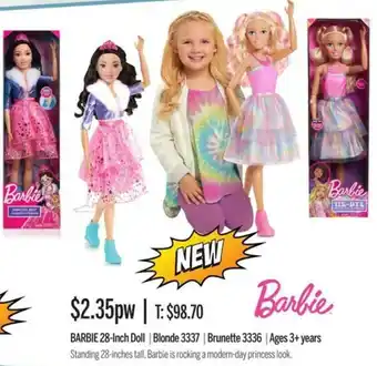 Chrisco Hampers Barbie 28-Inch Doll offer