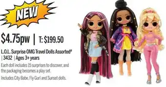 Chrisco Hampers L.O.L. Surprise OMG Travel Dolls Assorted offer