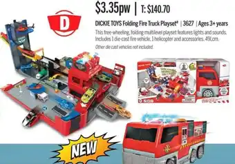 Dickie Toys Folding Fire Truck Playset