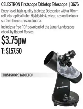 Chrisco Hampers Celestron Firstscope Tabletop Telescope offer
