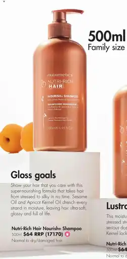 Nutrimetics Nutri-Rich Hair Nourish+ Shampoo offer