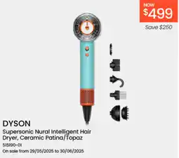Myer DYSON Supersonic Nural Intelligent Hair Dryer, Ceramic Patina/Ťopaz offer