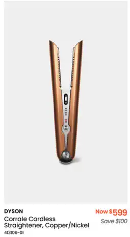 Myer DYSON Corrale Cordless Straightener, Copper/Nickel offer