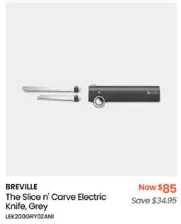 Myer BREVILLE The Slice n' Carve Electric Knife, Grey offer