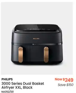 Myer PHILPS 3000 Series Dual Basket Airfryer XXL, Black offer