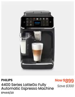 Myer PHILIPS 4400 Series LatteGo Fully Automatic Espresso Machine offer