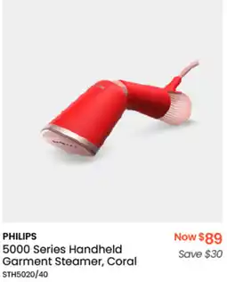 Myer PHILIPS 5000 Series Handheld Garment Steamer, Coral offer