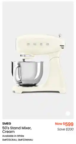 Myer SMEG 50's Stand Mixer, Cream offer