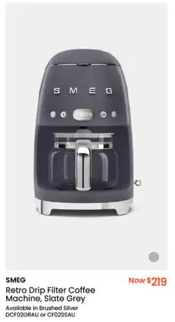 Myer SMEG Retro Drip Filter Coffee Machine, Slate Grey offer