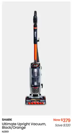 Myer SHARK Ultimate Upright Vacuum, Black/Orange offer