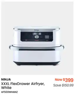 Myer NINJA XXXL FlexDrawer Airfryer, White offer