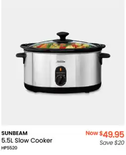 Myer SUNBEAM 5.5L Slow Cooker offer