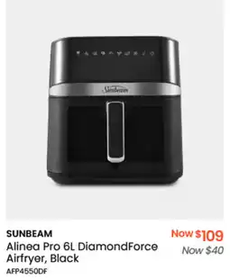 Myer SUNBEAM Alinea Pro 6L DiamondForce Airfryer, Black offer