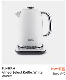 Myer SUNBEAM Alinea Select Kettle, White offer