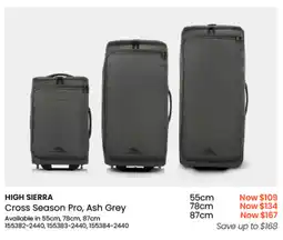 Myer HIGH SIERRA Cross Season Pro, Ash Grey 55cm offer