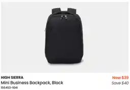 Myer HIGH SIERRA Mini Business Backpack, Black offer