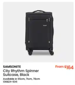 Myer SAMSONITE City Rhythm Spinner Suitcase, Black offer
