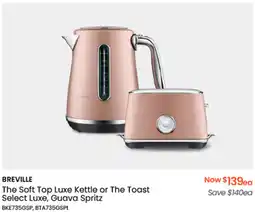 Myer BREVILLE The Soft Top Luxe Kettle or The Toast Select Luxe, Guava Spritz offer