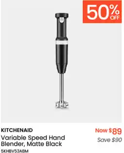 Myer KITCHENAID Variable Speed Hand Blender, Matte Black offer