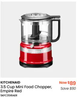 Myer KITCHENAID 3.5 Cup Mini Food Chopper, Empire Red offer
