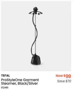 Myer TEFAL ProStyleOne Garment Steamer, Black/Silver offer