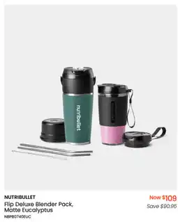 Myer NUTRIBULLET Flip Deluxe Blender Pack, Matte Eucalyptus offer