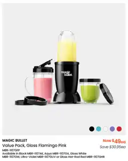 Myer MAGIC BULLET Value Pack, Gloss Flamingo Pink offer