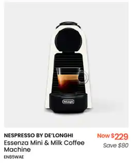Myer NESPRESSO BY DE'LONGHI Essenza Mini & Milk Coffee Machine offer
