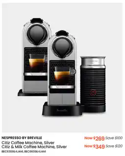 Myer NESPRESSO BY BREVILLE Citiz Coffee Machine, Silver offer