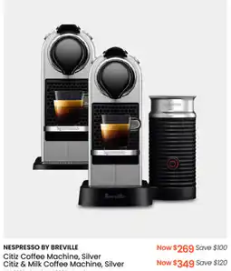 Myer NESPRESSO BY BREVILLE Citiz & Milk Coffee Machine, Silver offer