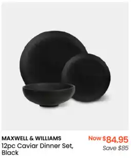 Myer MAXWELL & WILLIAMS 12pc Caviar Dinner Set, Black offer