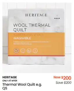 HERITAGE Thermal Wool Quilt e.g. QS