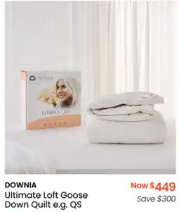 Myer Downia Ultimate Loft Goose Down Quilt e.g. QS offer