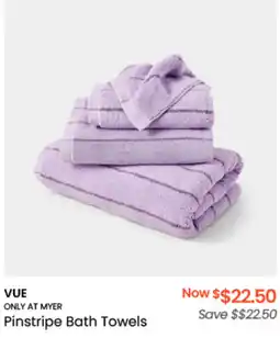 Myer VUE Pinstripe Bath Towels offer