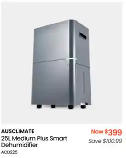 Myer AUSCLIMATE 25L Medium Plus Smart Dehumidifier offer