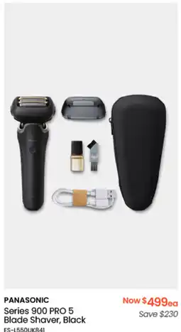 Myer PANASONIC Series 900 PRO 5 Blade Shaver, Black ES-L550UK841 offer