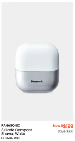 Myer PANASONIC 3 Blade Compact Shaver, White offer