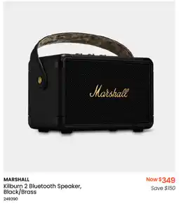 Myer MARSHALL Kilburn 2 Bluetooth Speaker, Black/Brass offer