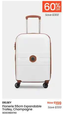Myer DELSEY Flanerie 55cm Expandable Trolley, Champagne offer